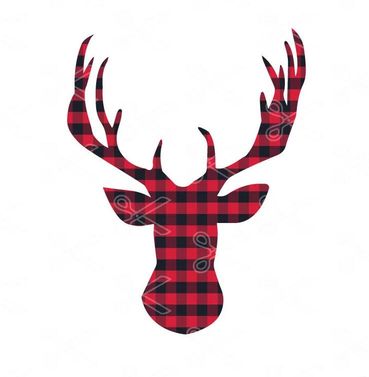 Christmas-Deer-Plaid-Reindeer-SVG-and-DXF-Cut-Files