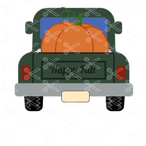 Fall Pumpkin Pick Up Truck Door Hanger SVG and DXF Cut files