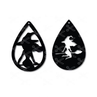 Download Black Cat Halloween Tear Drop Earrings Svg And Dxf Cut Files PSD Mockup Templates