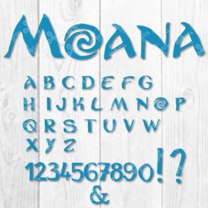 Moana Alphabet and Numbers SVG