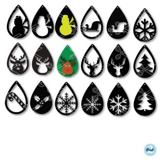 Christmas TearDrop Earrings SVG