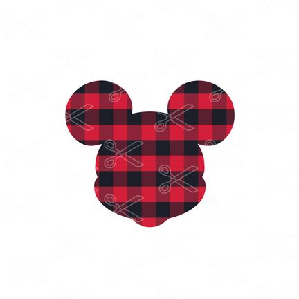 Plaid Mickey Head SVG
