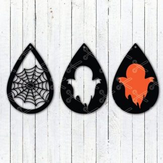 Download Halloween Ghost Tear Drop Earrings SVG and DXF Cut files and use it to your DIY project!