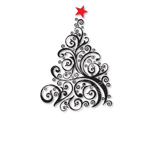 Download Christmas tree swirl SVG and DXF Cut files and use it to your DIY project!
