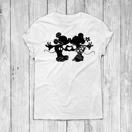 Download Mickey And Minnie Kissing Svg Dxf