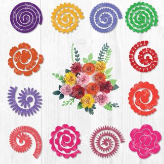 Rolled Flowers SVG