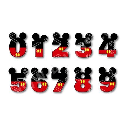 Mickey Mouse Numbers SVG