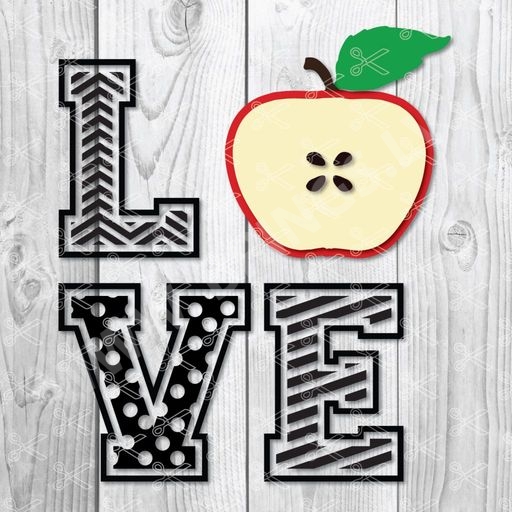 Love Apple Svg Png Dxf