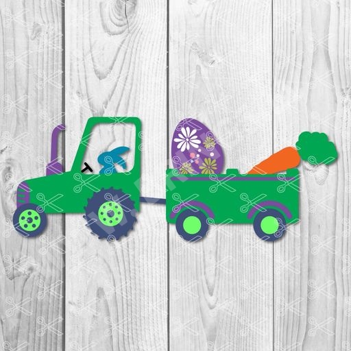 easter tractor svg