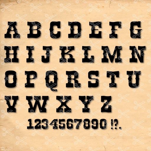 western monogram svg png dxf font western alphabet - fortnite font alphabet