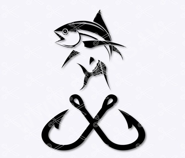 Fish Hook Svg Dxf Png Cut Files