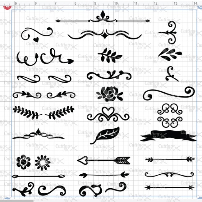 Download Hand Drawn Swirl Divider Elements Svg Dxf Png Cut Files For Cricut