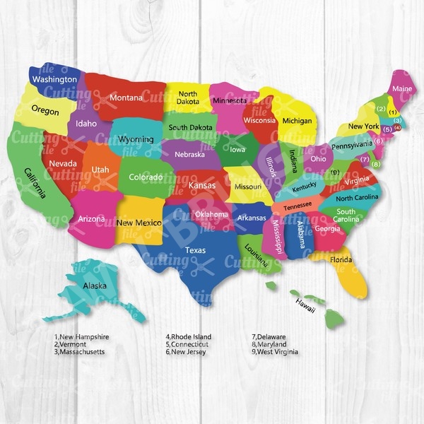 Colorful USA Map SVG