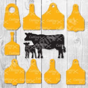 Cow Ear Tags SVG DXF PNG Cut Files