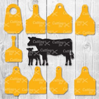Cow Ear Tags SVG DXF PNG Cut Files
