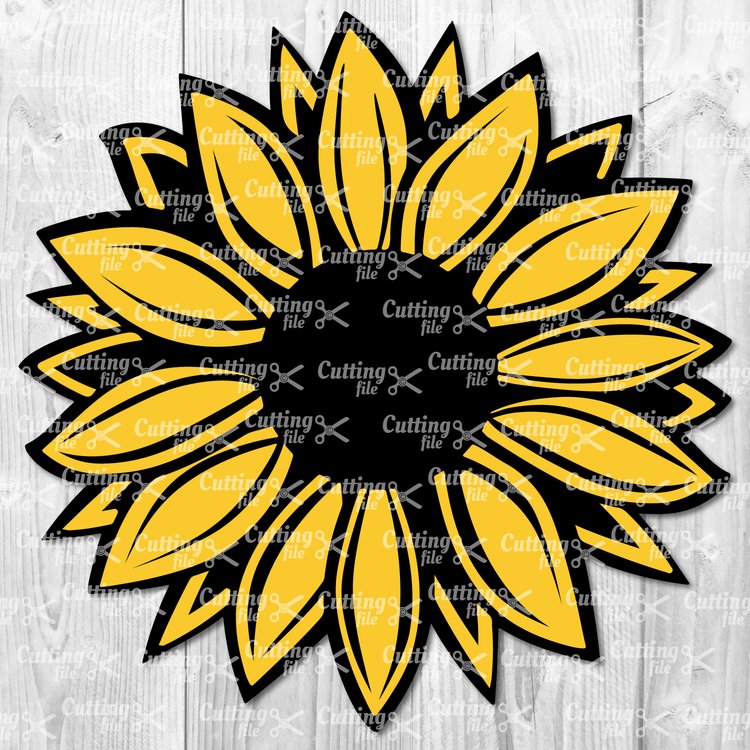 Sunflower Svg Flower Svg Sunflower Clipart Dxf Png Cut Files