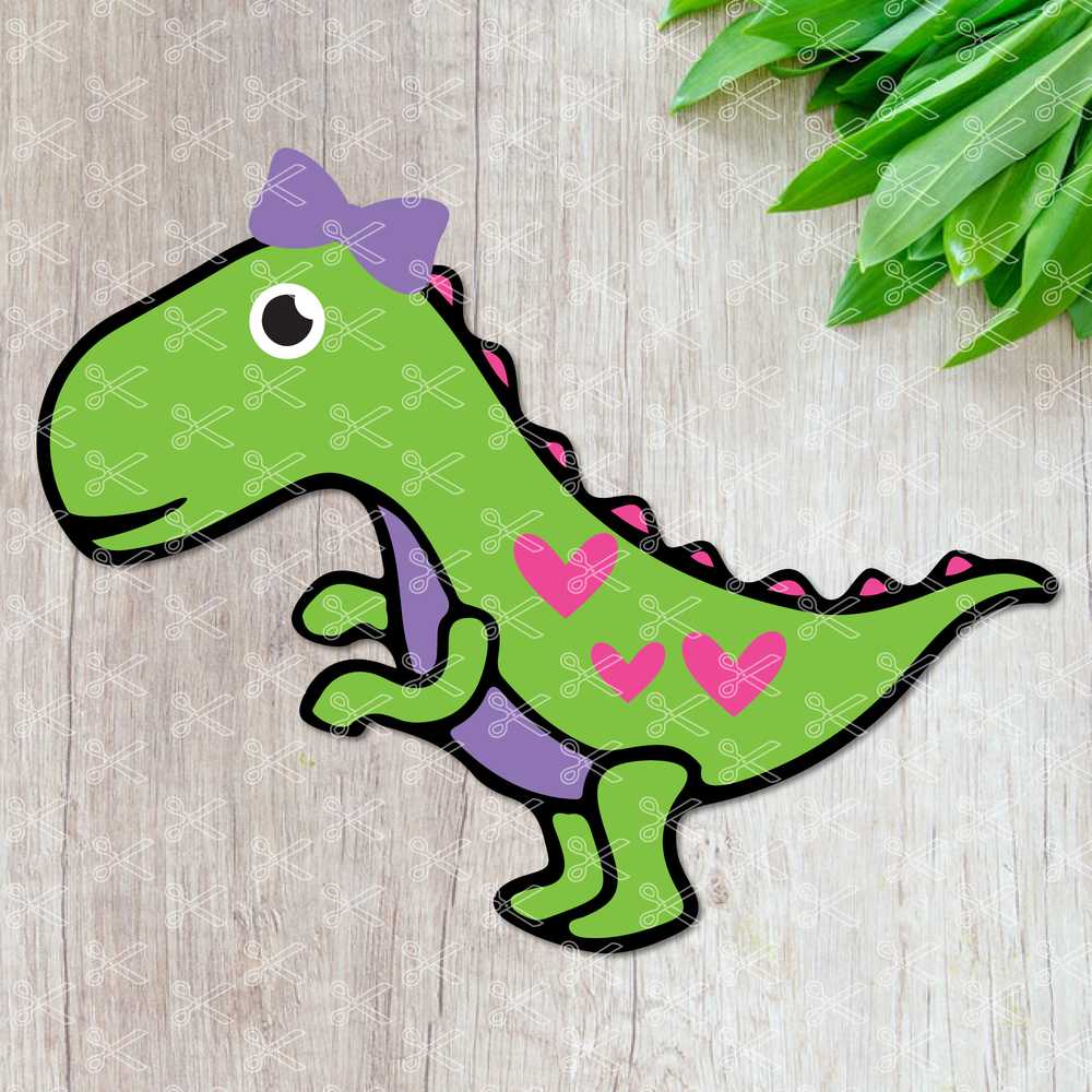 Girl Dinosaur SVG Cut File