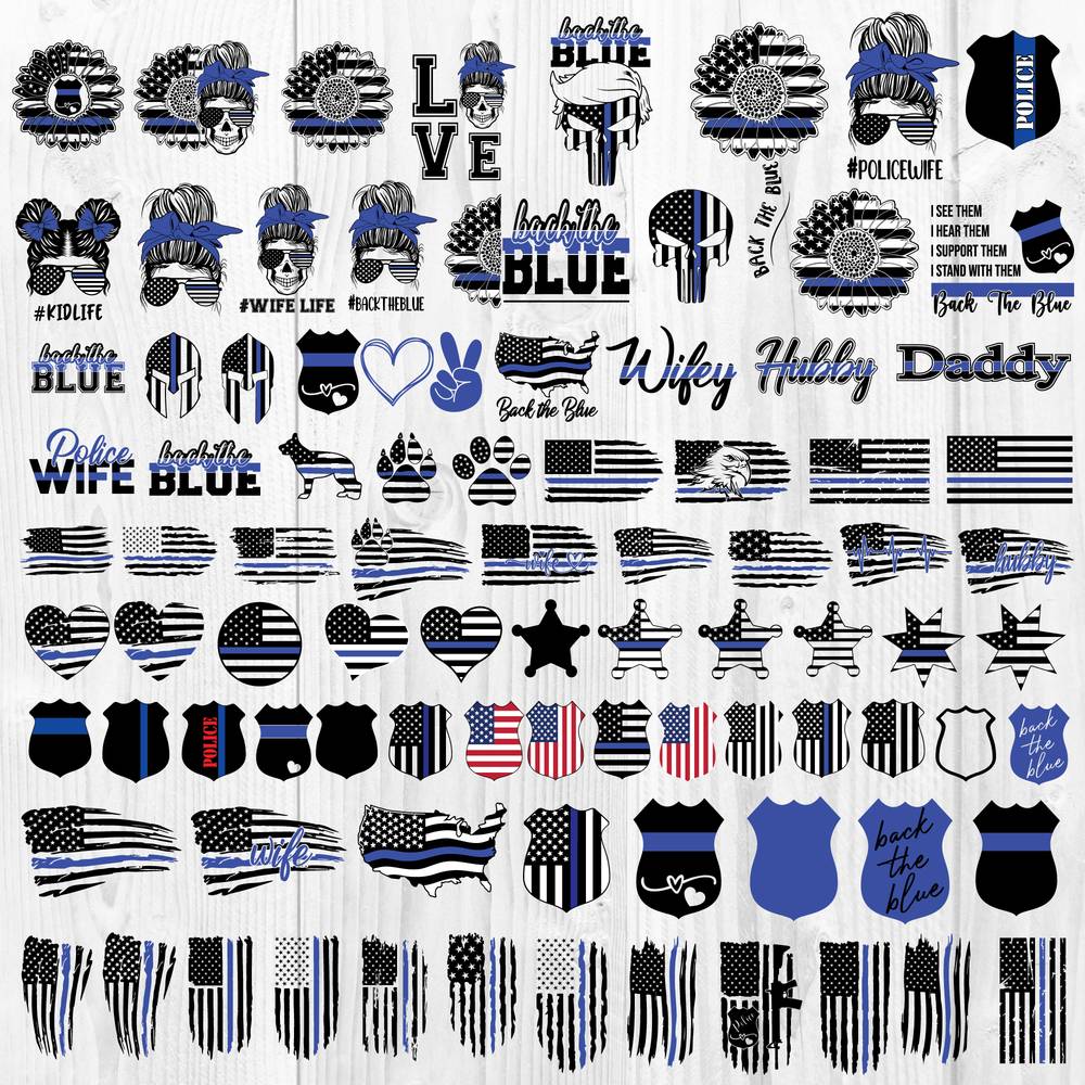 Download Thin Blue Line Bundle Svg Dxf Png Cut Files Back The Blue Svg