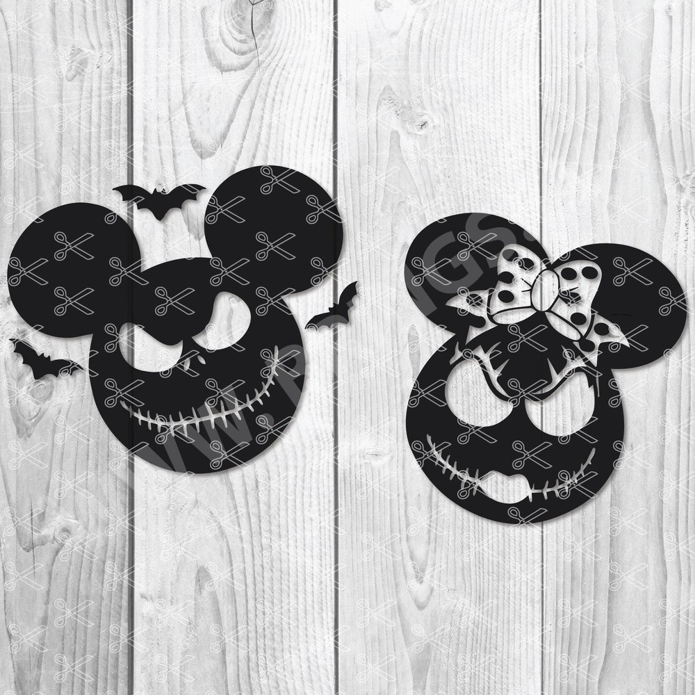 Mickey and Minnie Head Halloween SVG