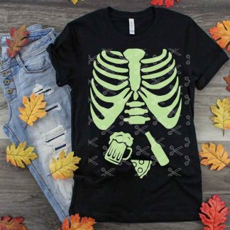 Halloween Pregnancy Skeleton Tee Shirt Design