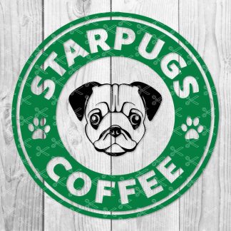 Download Starpugs Coffee Svg Dxf Png Cut Files Pug Dog Clipart