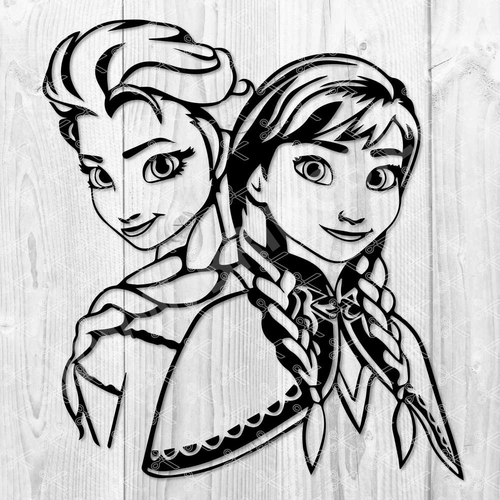 Frozen Princess Anna and Elsa SVG