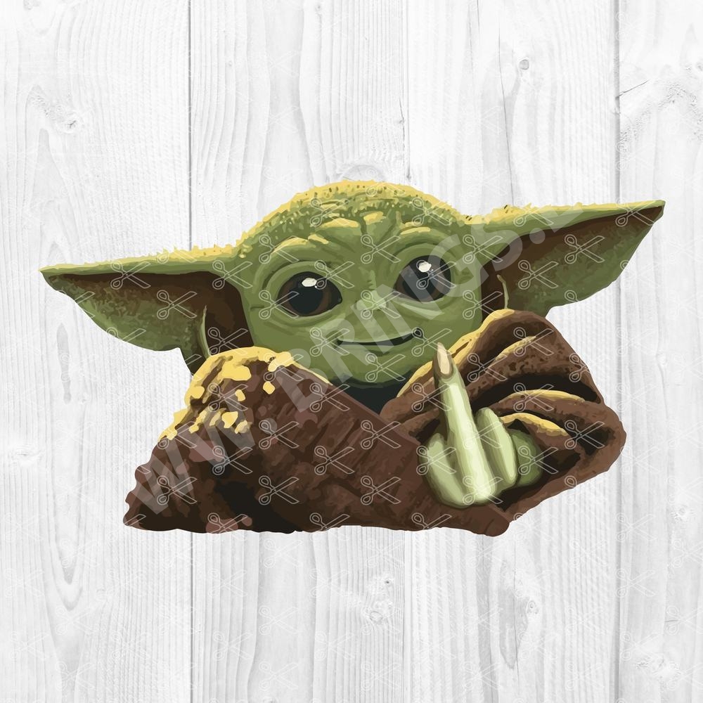 Baby Yoda In Middle Finger