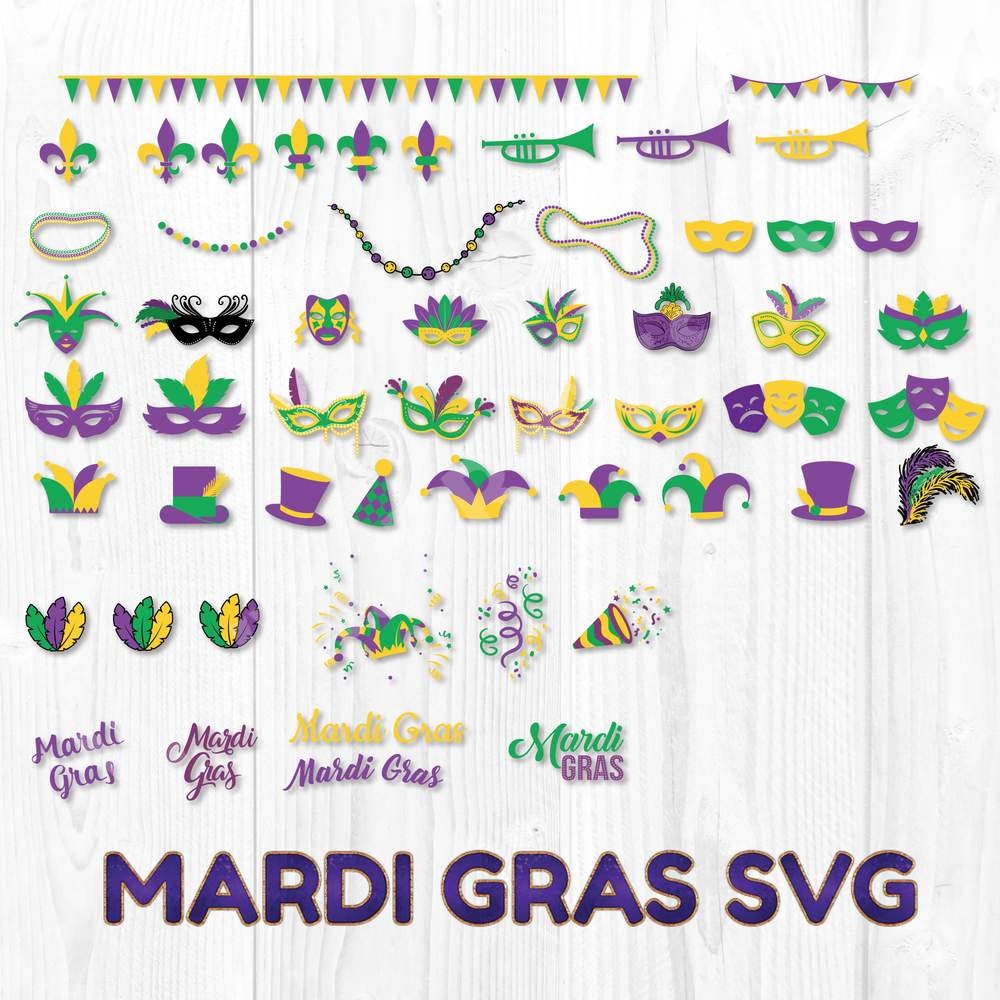 Download Mardi Gras Svg Bundle Eps Cut Files For Cricut And Silhouette