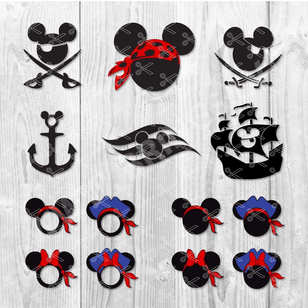 Mickey And Minnie Pirate Svg Dxf Png Cut Files