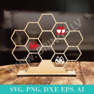 Honeycomb Jewelry Display Template SVG