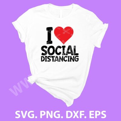 Love Social Distancing SVG