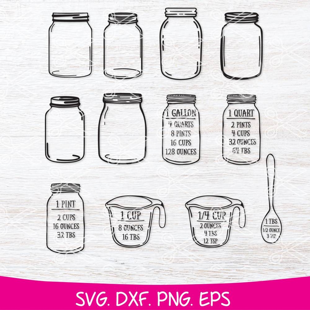 Mason Jar SVG - Kitchen Conversions SVG