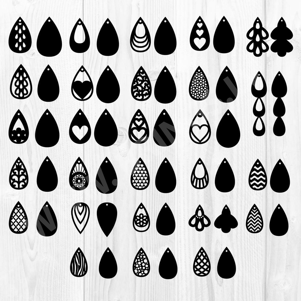 Download Teardrop Earrings Svg Png Dxf Eps Earring Template Cut Files SVG, PNG, EPS, DXF File