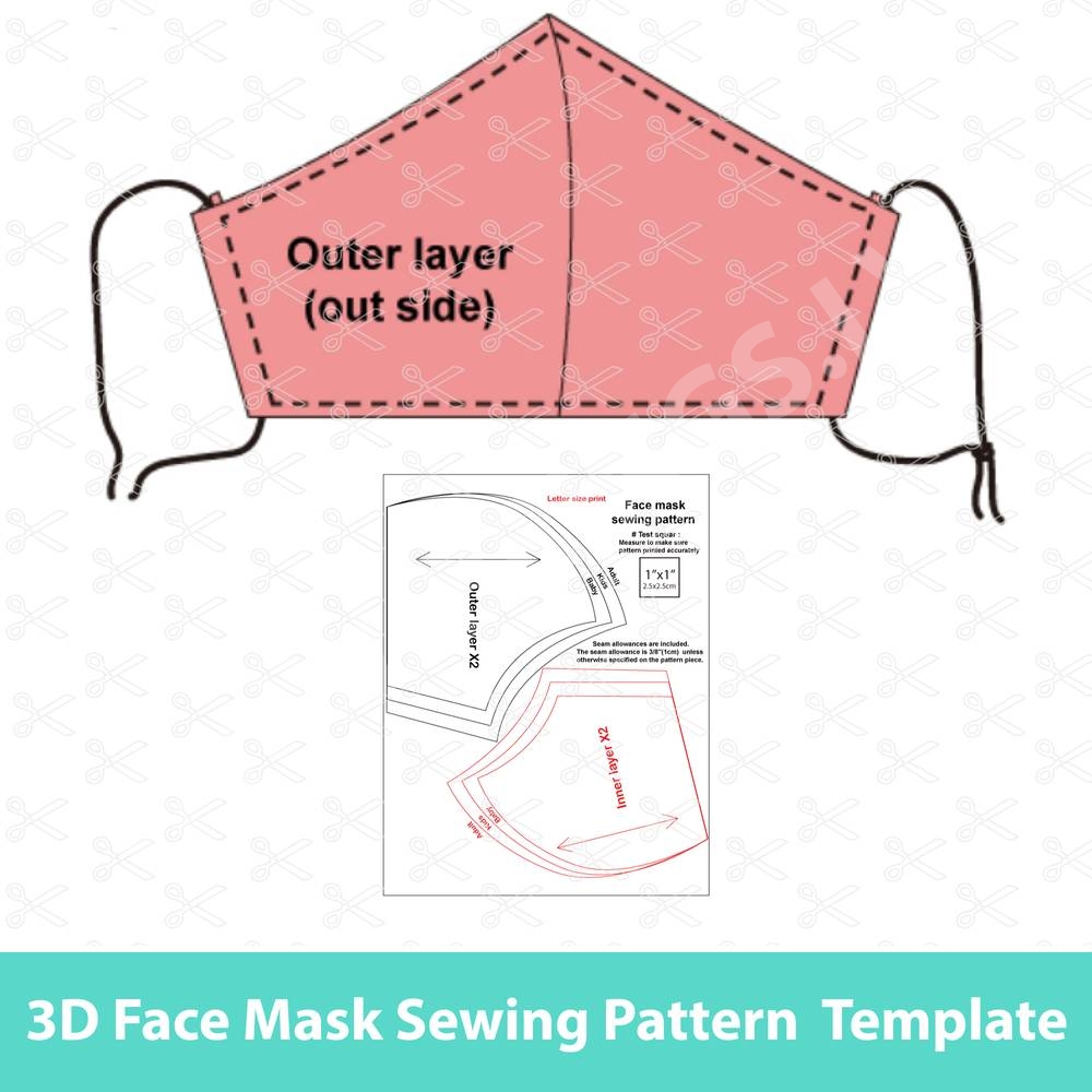 Face mask sewing pattern and tutorial