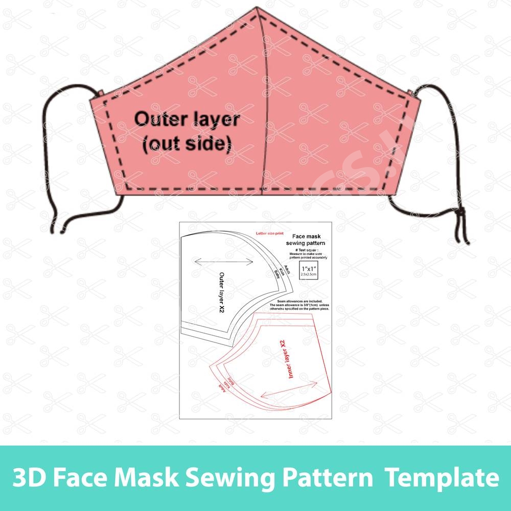 Face mask sewing pattern and tutorial - Face mask with filter pocket