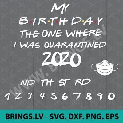 Friends 2020 Quarantine Birthday SVG