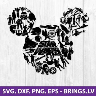 Download Star Wars Mickey Svg Dxf Png Eps Cut Files Mickey Svg File
