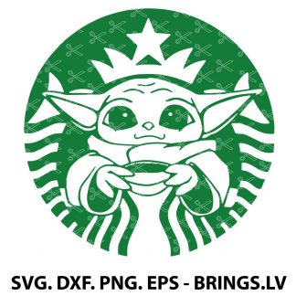 Download Baby Yoda Starbucks Svg Dxf Png Eps Cut Files For Cricut SVG, PNG, EPS, DXF File