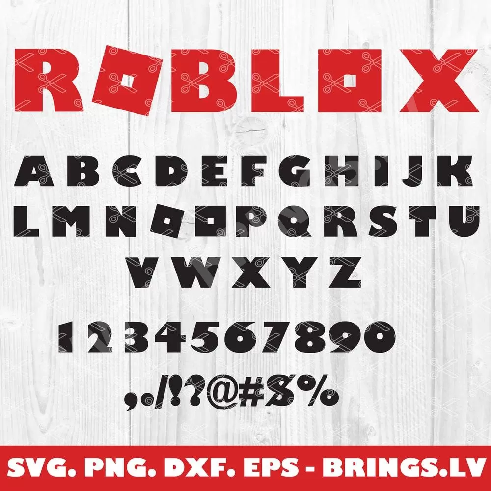 Roblox Head SVG Alphabet Fonts Vector Graphic Roblox Logo Face with Name  Tag for Birthday