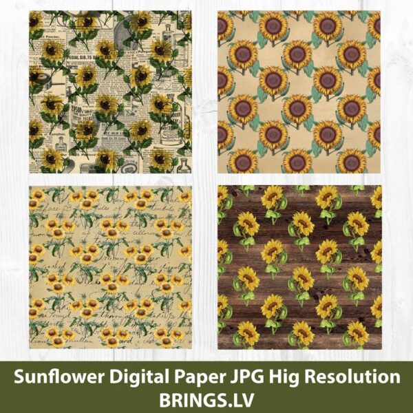 Sunflower Digital Pattern JPG