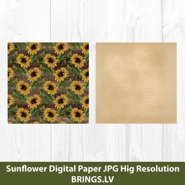 Vintage Sunflower Digital Pattern JPG