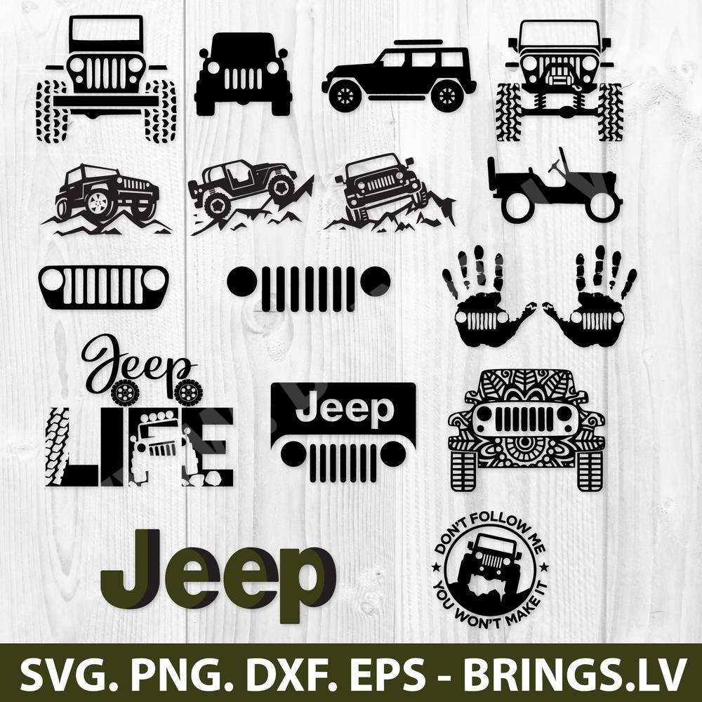 Jeep SVG PNG DXF EPS Vector Bundle