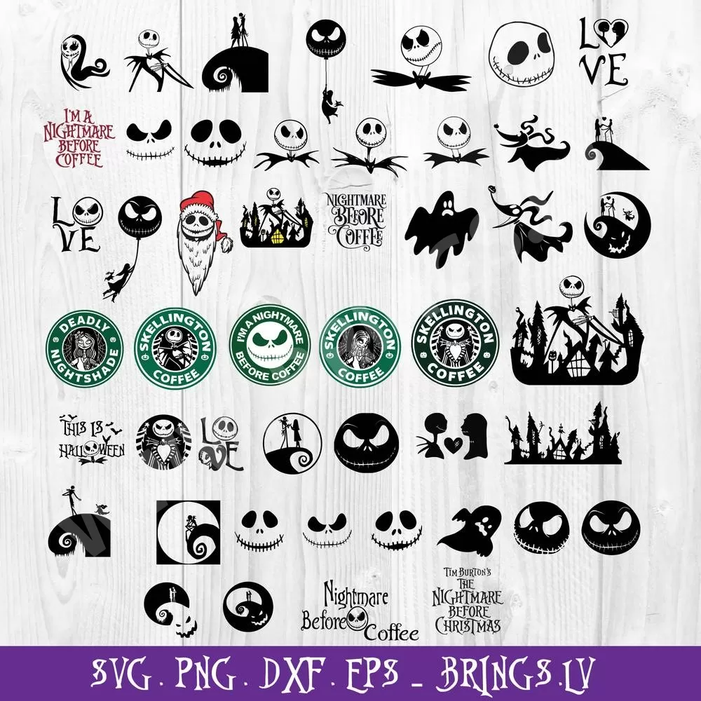 Nightmare Before Christmas Svg Bundle Cut Files Nightmare Font Svg