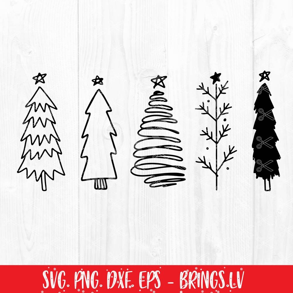 Christmas Tree SVG, DXF, PNG, Merry Christmas SVG, Xmas Trees SVG