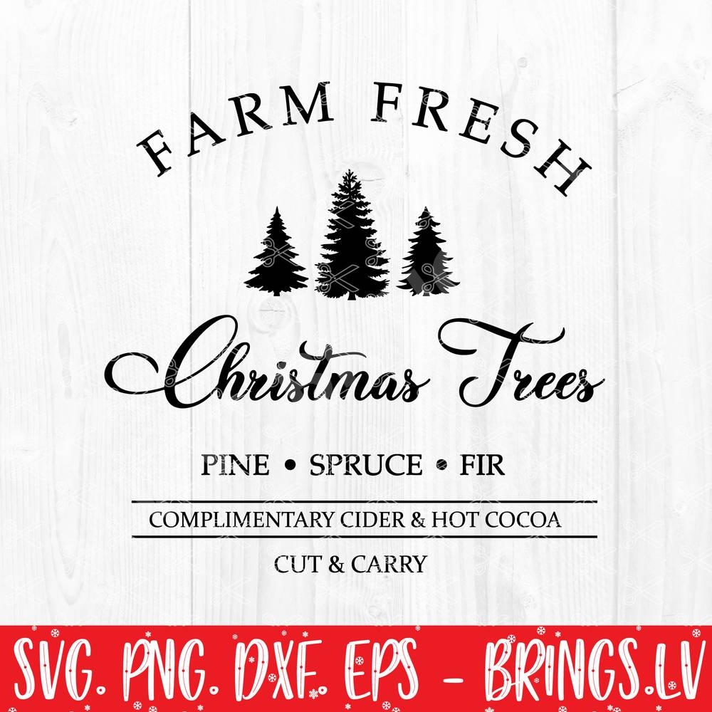 Farm Fresh Christmas Trees Svg Png Dxf Cut Files Christmas Clipart