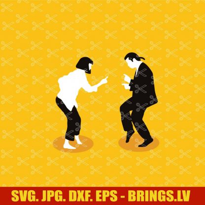 Digital illustration Vincent and Mia from Pulp Fiction Poster Print ...