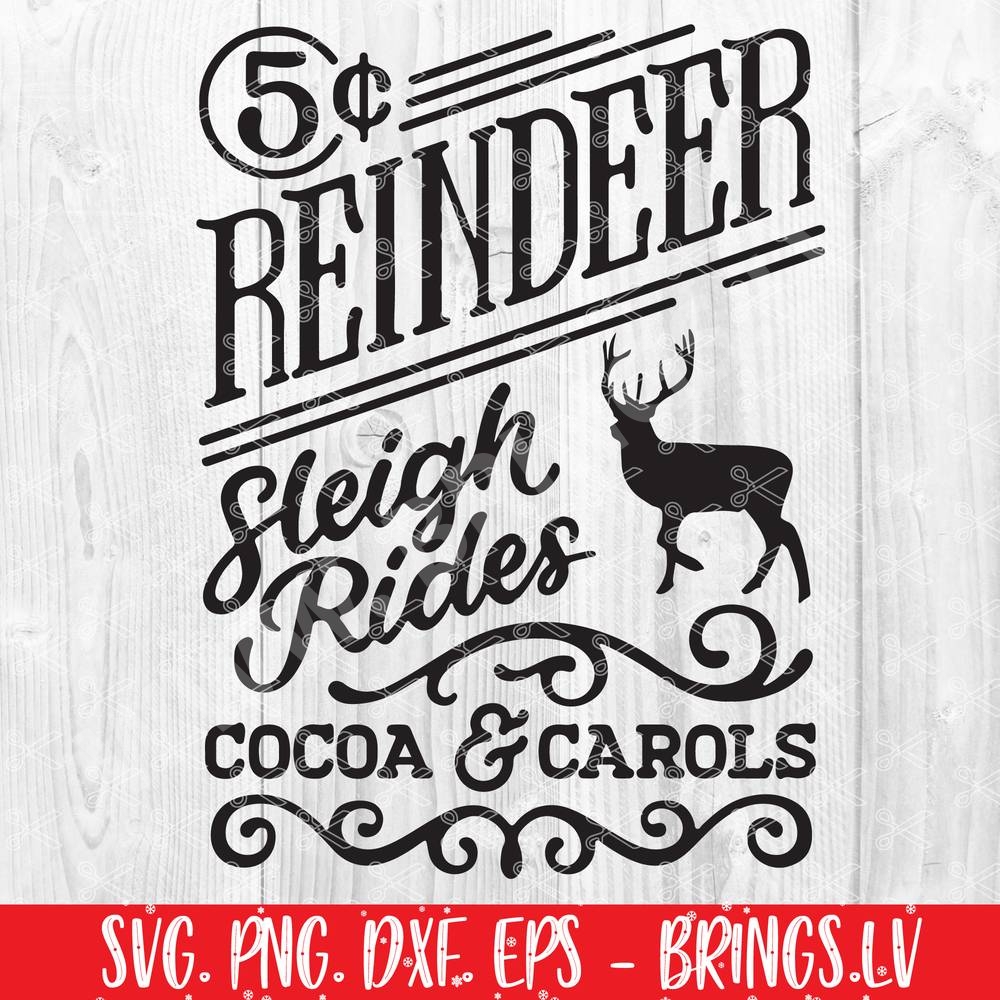 Reindeer Sleigh Rides SVG
