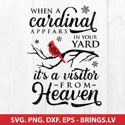 WHEN A CARDINAL APPEARS IN YOUR YARD SVG