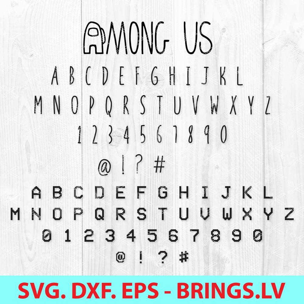 Among Us Game Font Svg Files Among Us Letters Among Us Alphabet