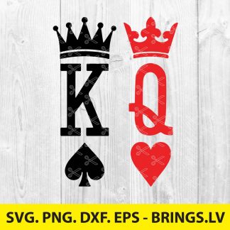 King and Queen SVG, King of Spades SVG, Queen of Hearts SVG, PNG